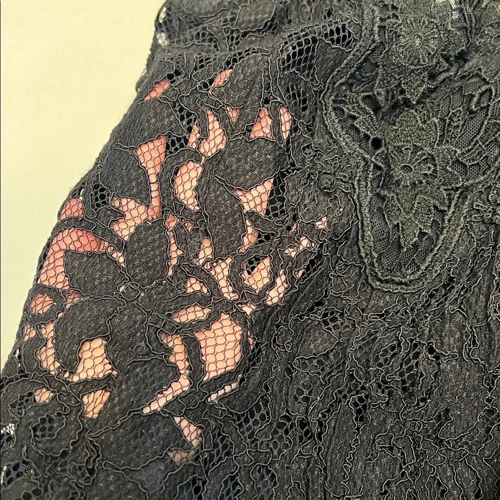 Y2K FREE PEOPLE VINTAGE LACE SILK WHIMSYGOTH BOHO FLOWY MINI DRESS BLACK SIZE 2